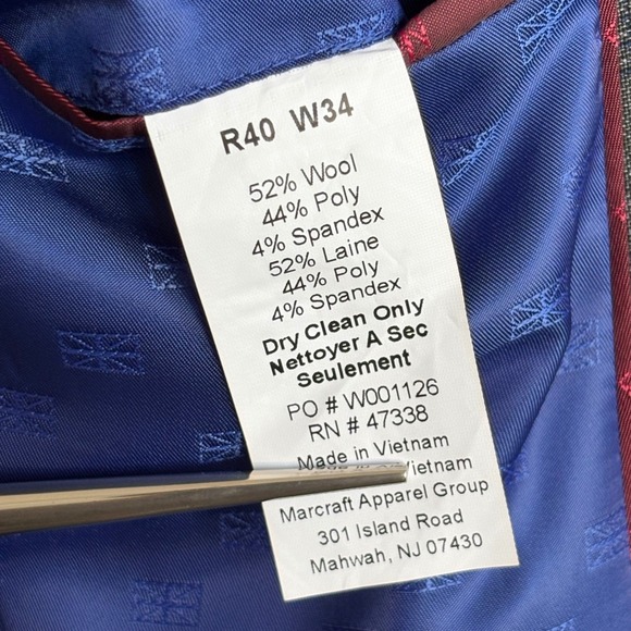 New Ben Sherman Bexley Windowpane Suit | 40R / 34W | Dark Gray Stretch Wool - Picture 12 of 16